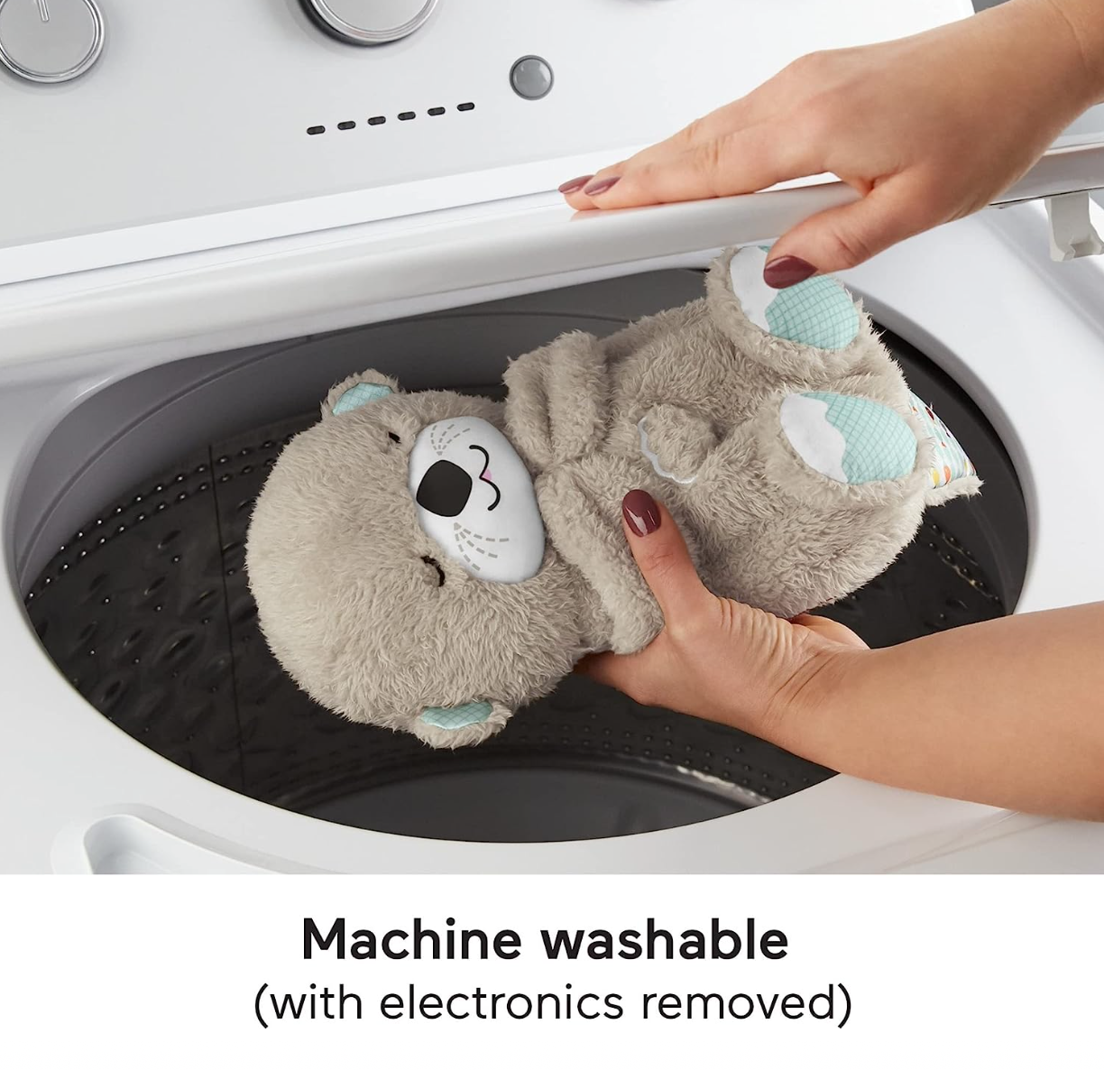 Fisher-Price Sound Machine Soothe 'N Snuggle Otter Portable Plush Baby Toy with Sensory Details Music Lights & Rhythmic Breathing Motion