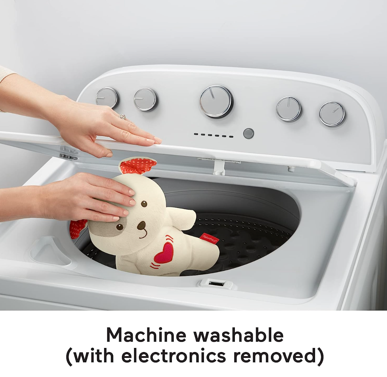 Fisher Price Portable Sound Machine Calming Vibrations Cuddle Soother Plush Dog Infant Toy with Music for Newborns