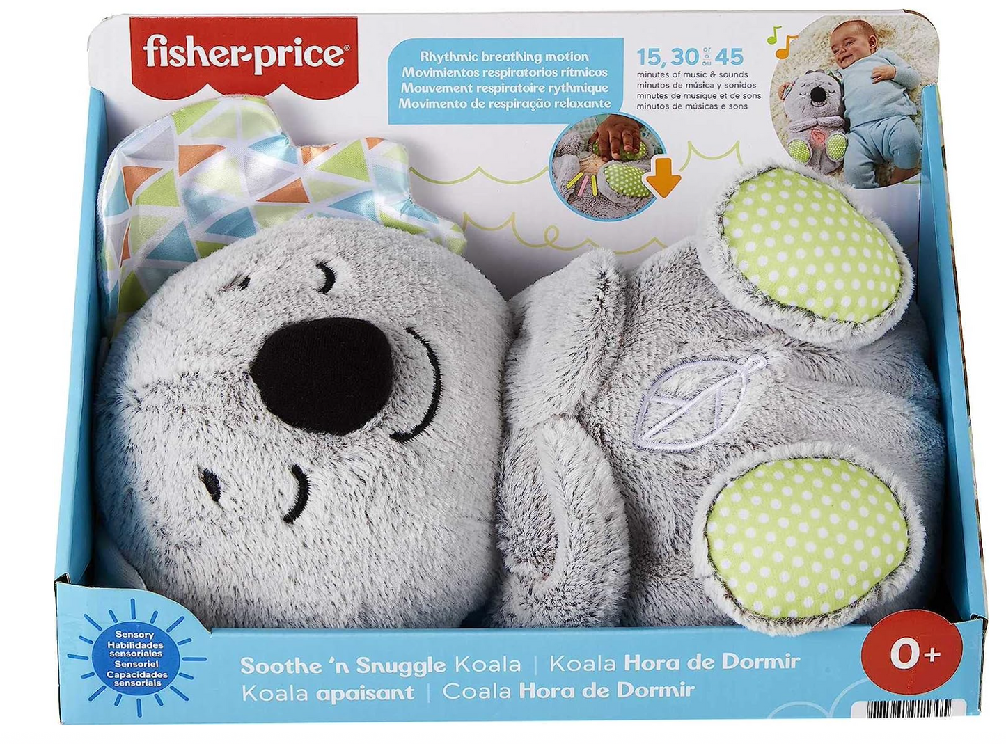 Fisher-Price Sound Machine Soothe 'n Snuggle Koala Plush Baby Toy with Rhythmic Motion and Customizable Lights Music & Timers