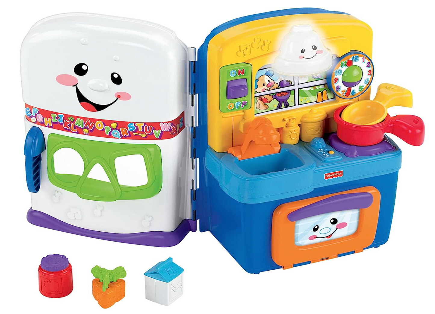 Fisher-Price Laugh & Learn Toddler Playset, Learning Kitchen with Music Lights & Bilingual Content for Baby to Toddler Pretend Play