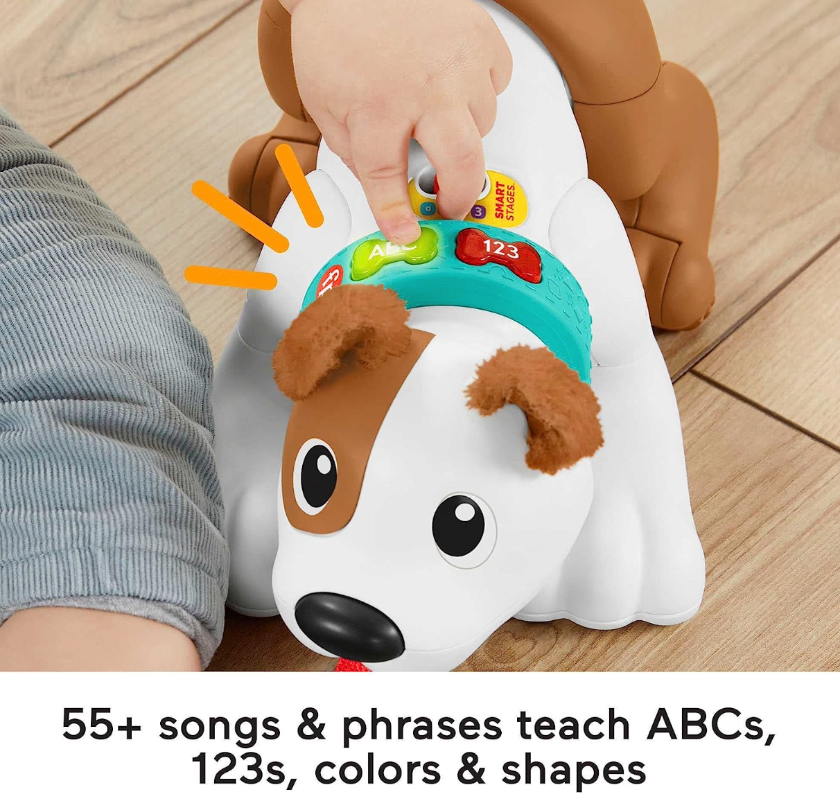 Fisher-Price Baby Learning Toy 123 Crawl With Me Puppy Electronic Dog With Smart Stages Content & Lights For Ages 6+ Months