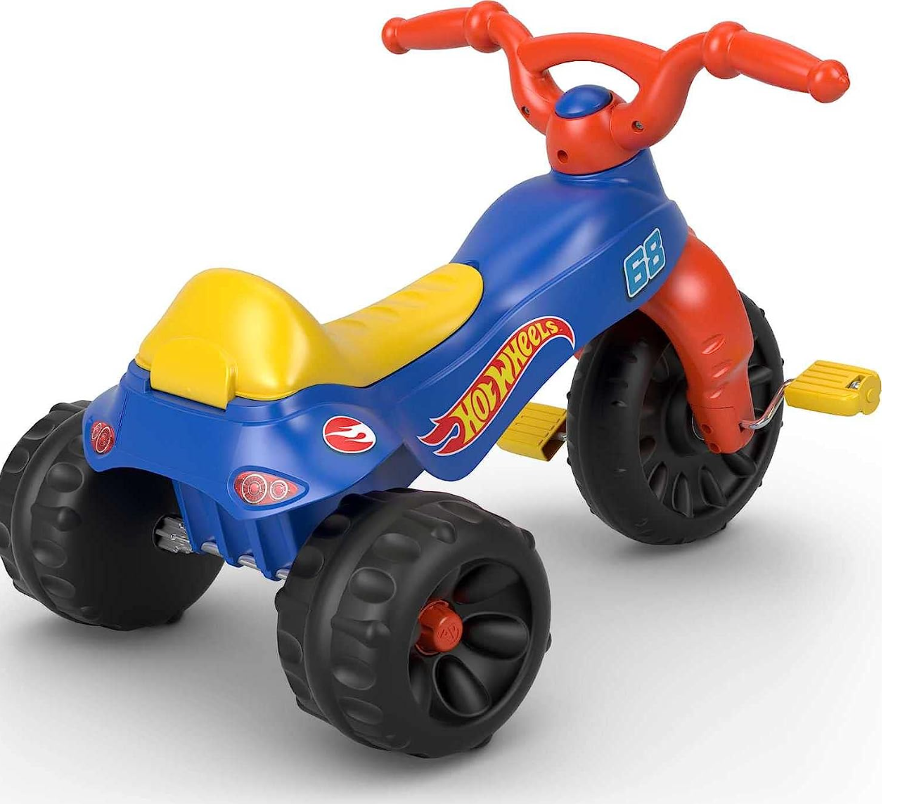 Fisher-Price Hot Wheels Toddler Tricycle Tough Trike Bike with Handlebar Grips and Storage for Preschool Kids
