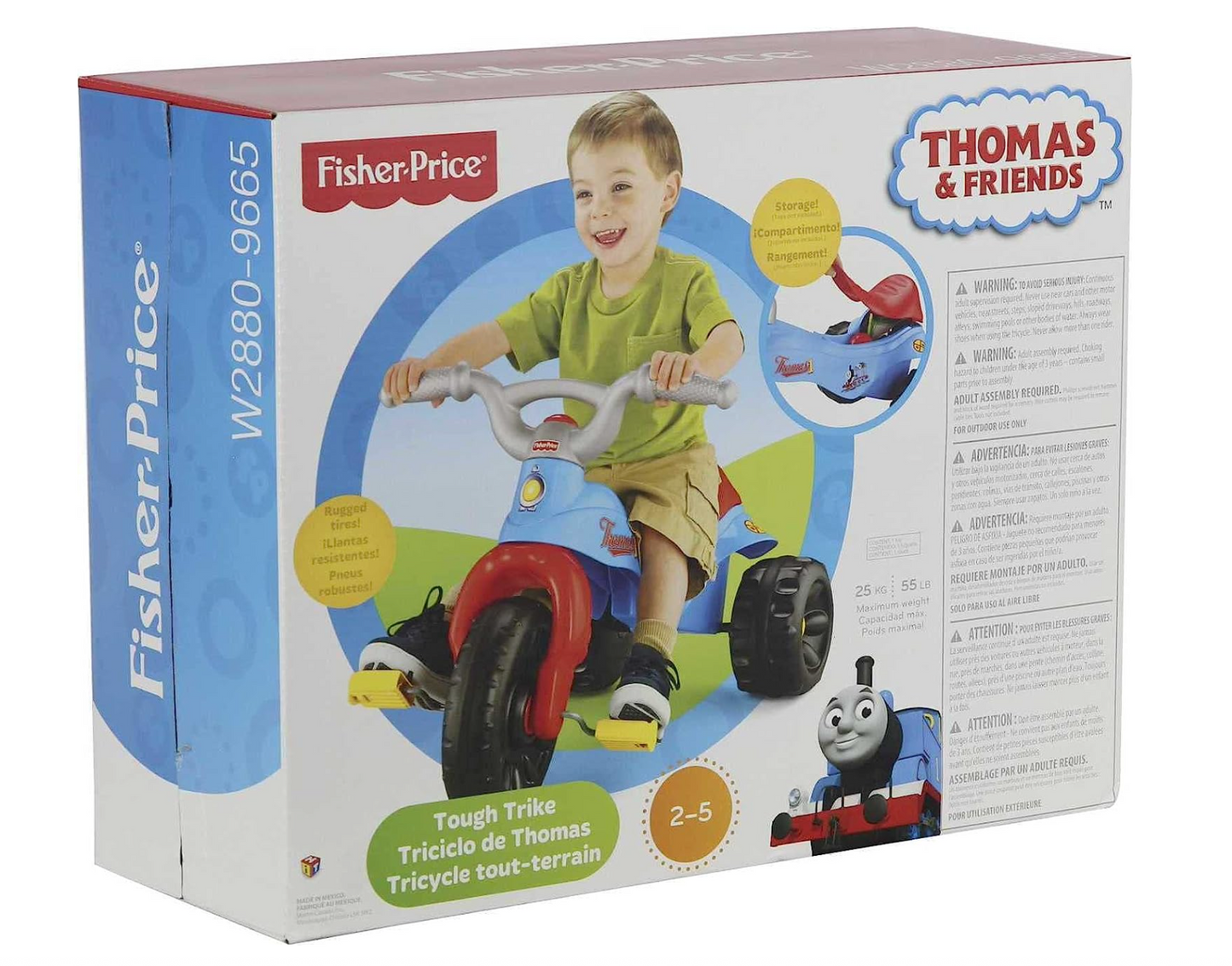 Fisher-Price Thomas & Friends Toddler Tricycle Tough Trike Bike with Handlebar Grips and Storage for Preschool Kids