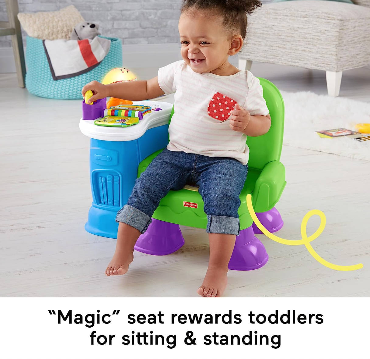 Fisher-Price Laugh & Learn Toddler Toy Song & Story Learning Chair with Music Lights and Activities for Ages 1+ Years