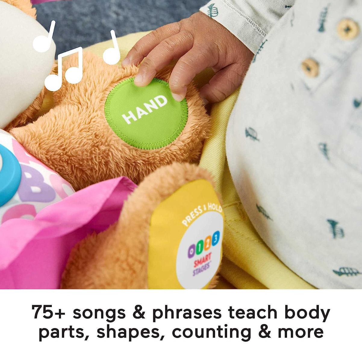Fisher-Price Laugh & Learn Baby & Toddler Toy Smart Stages Sis Interactive Plush Dog with Music Lights & Learning Content for Ages 6+ Months