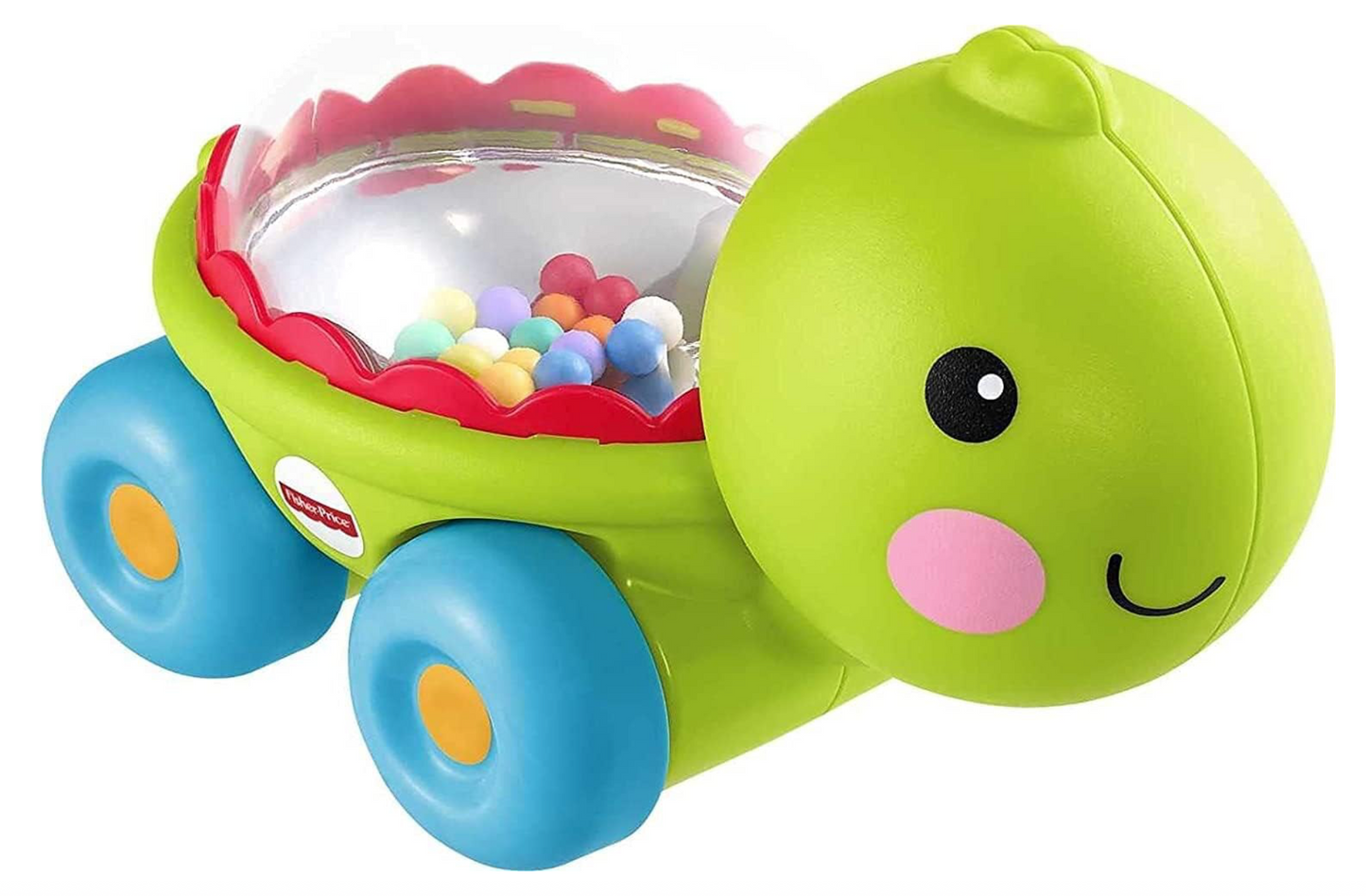 Fisher-Price Baby Crawling Toy Poppity Pop Turtle Push-Along Vehicle With Ball Popping Sounds For Ages 6+ Months