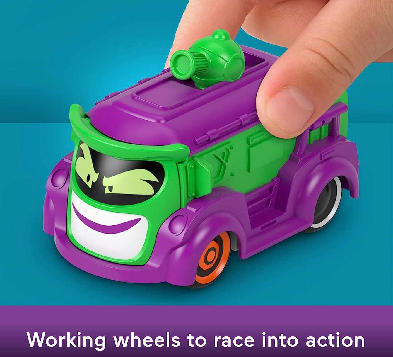 Fisher-Price DC Batwheels 1:55 Scale Toy Cars 5-Pack, Bam Batmobile Redbird Prank Bibi & Quizz, Batcast Metal Diecast Vehicles, Ages 3+
