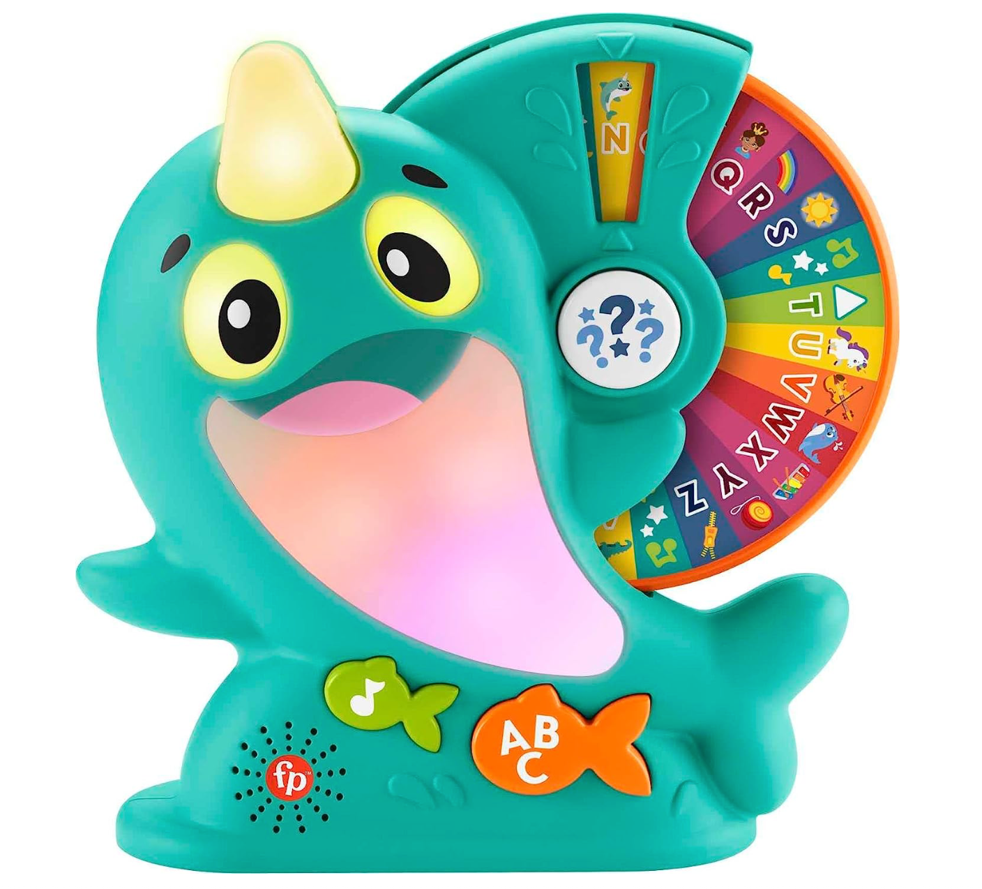 Fisher-Price Linkimals Toddler Toy Learning Narwhal with Interactive Lights Music & Educational Games for Ages 18+ Months