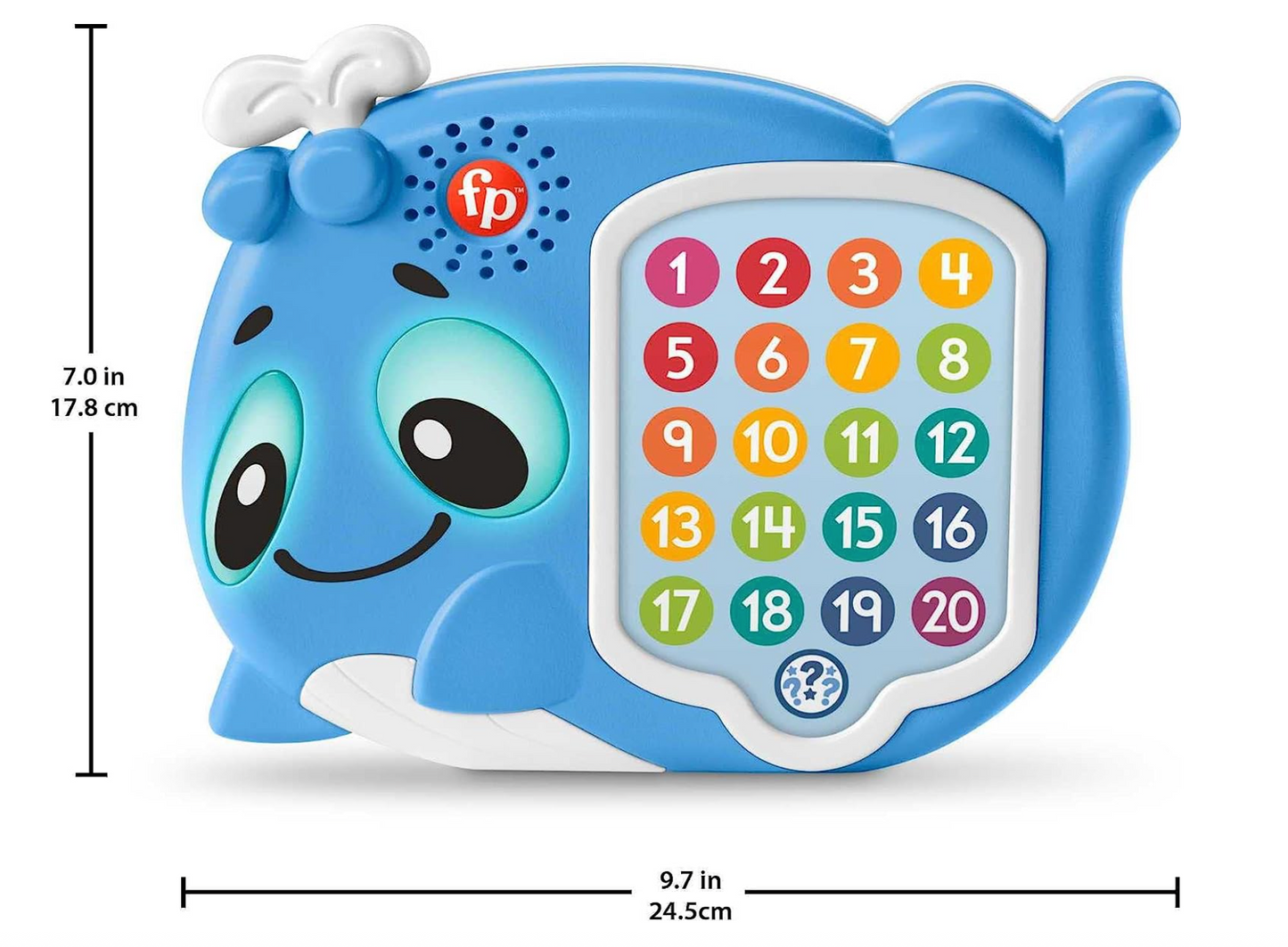 Fisher-Price Linkimals Toddler Learning Toy 1-20 Count & Quiz Whale with Interactive Lights & Music for Ages 18+ Months