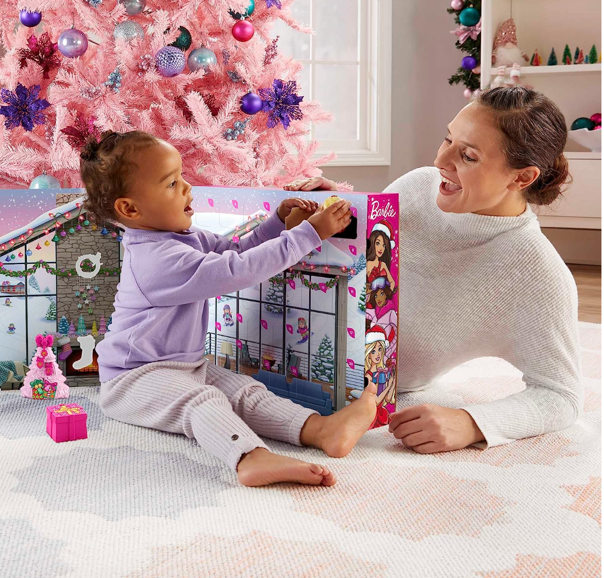 Fisher-Price Little People Barbie Advent Calendar and Toddler Playset, 24 Christmas Figures and Play Pieces