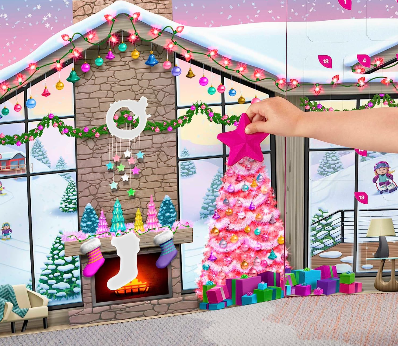 Fisher-Price Little People Barbie Advent Calendar and Toddler Playset, 24 Christmas Figures and Play Pieces