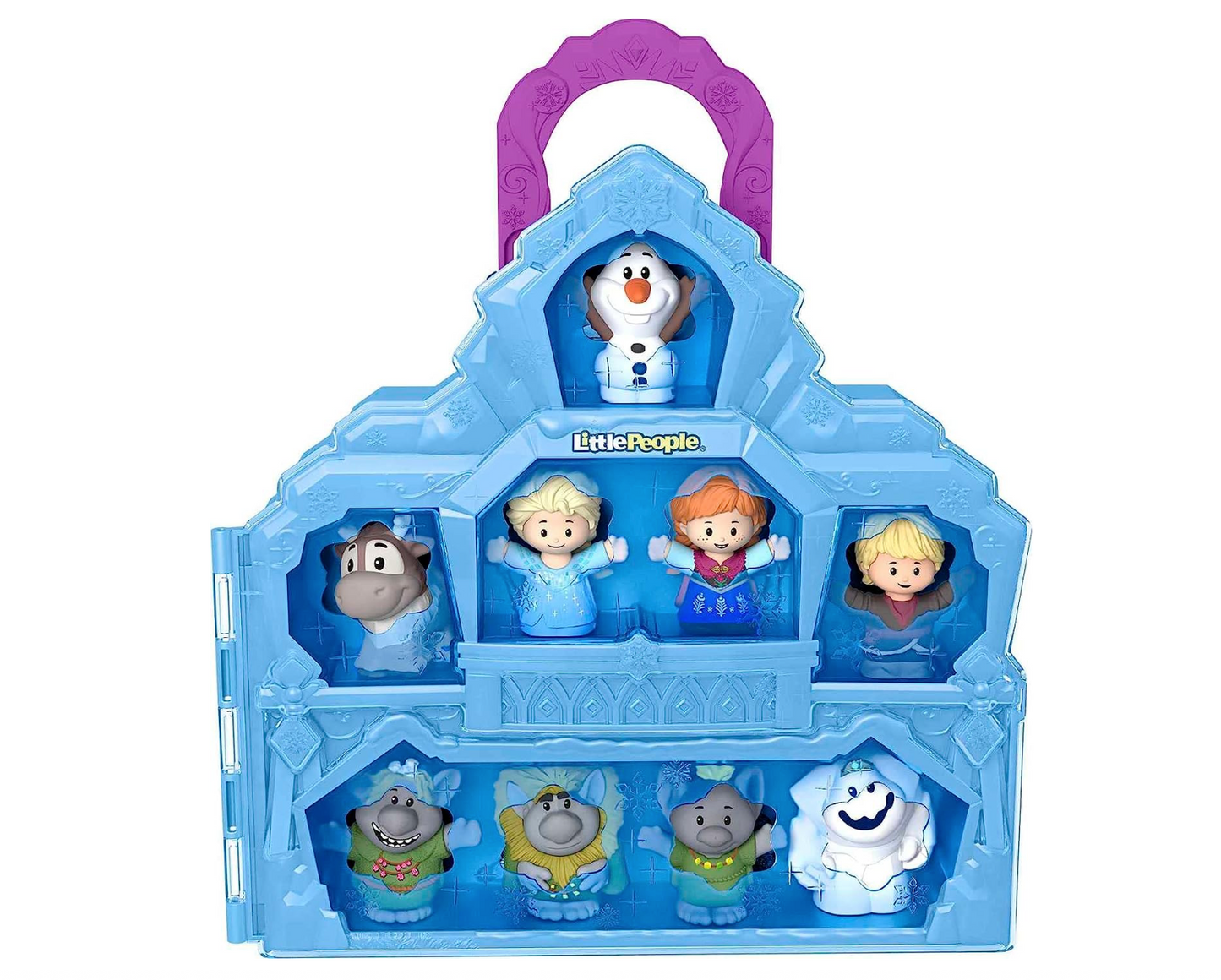 Fisher-Price Little People Toddler Playset Disney Frozen Carry Along Castle Case with 9 Figures for Preschool Kids Ages 18+ Months