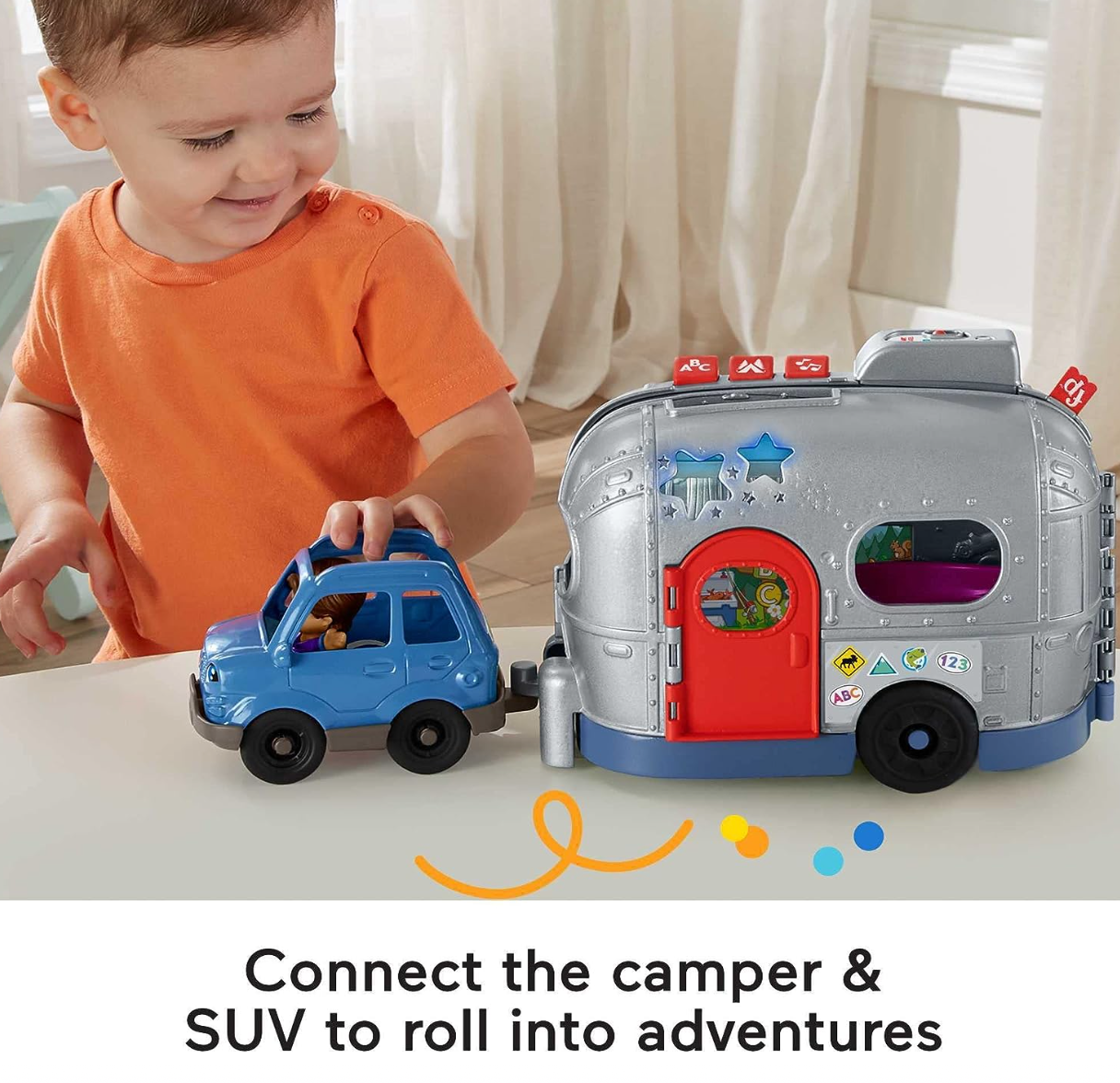 Fisher-Price Little People Toddler Playset, Light-Up Learning Camper, Electronic Toy with Lights and Music for Ages 1-5 Years