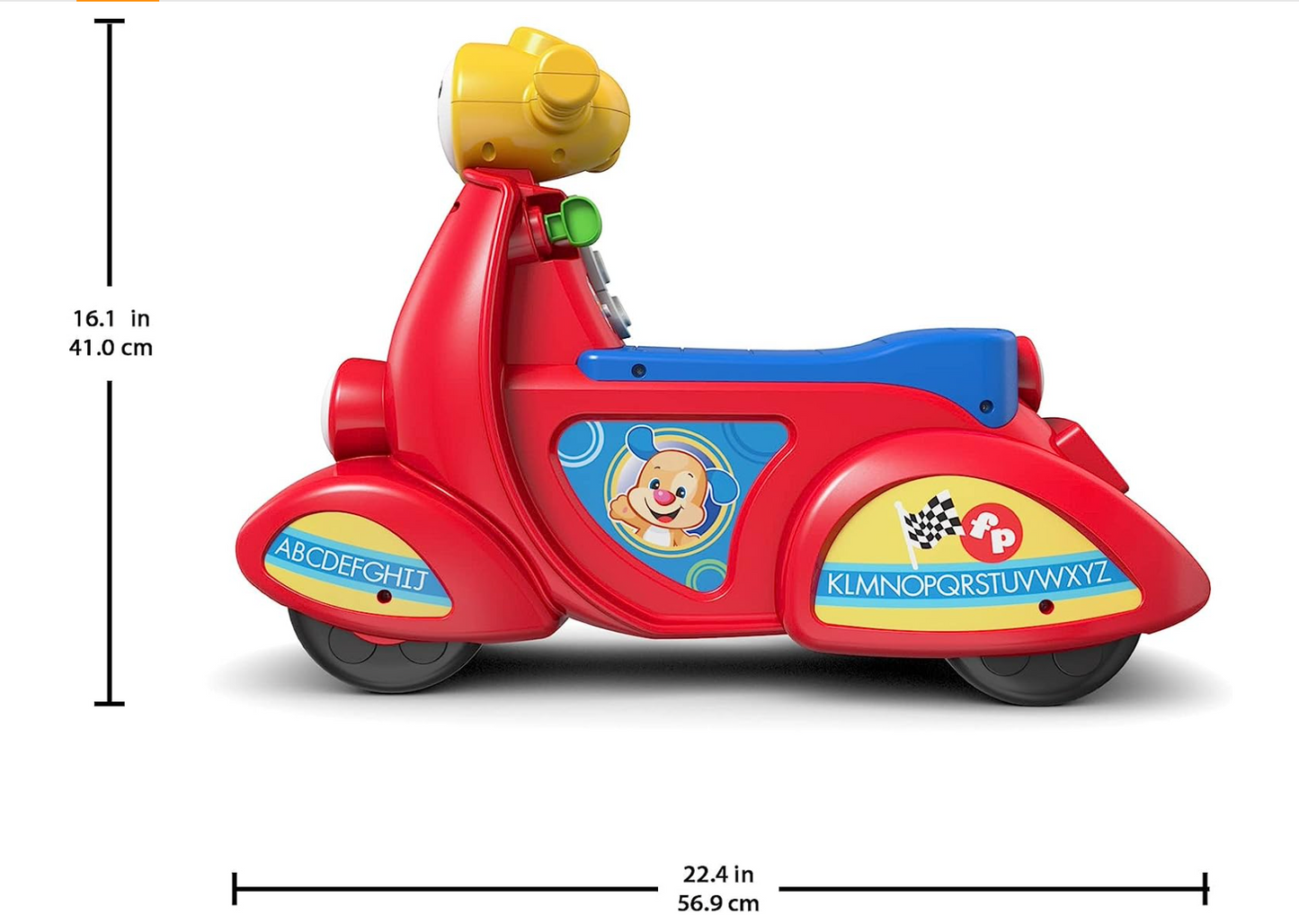 Fisher-Price Laugh & Learn Toddler Ride-On, Smart Stages Scooter, Musical Learning Toy with Motion-Activated Songs for Ages 1+ Years