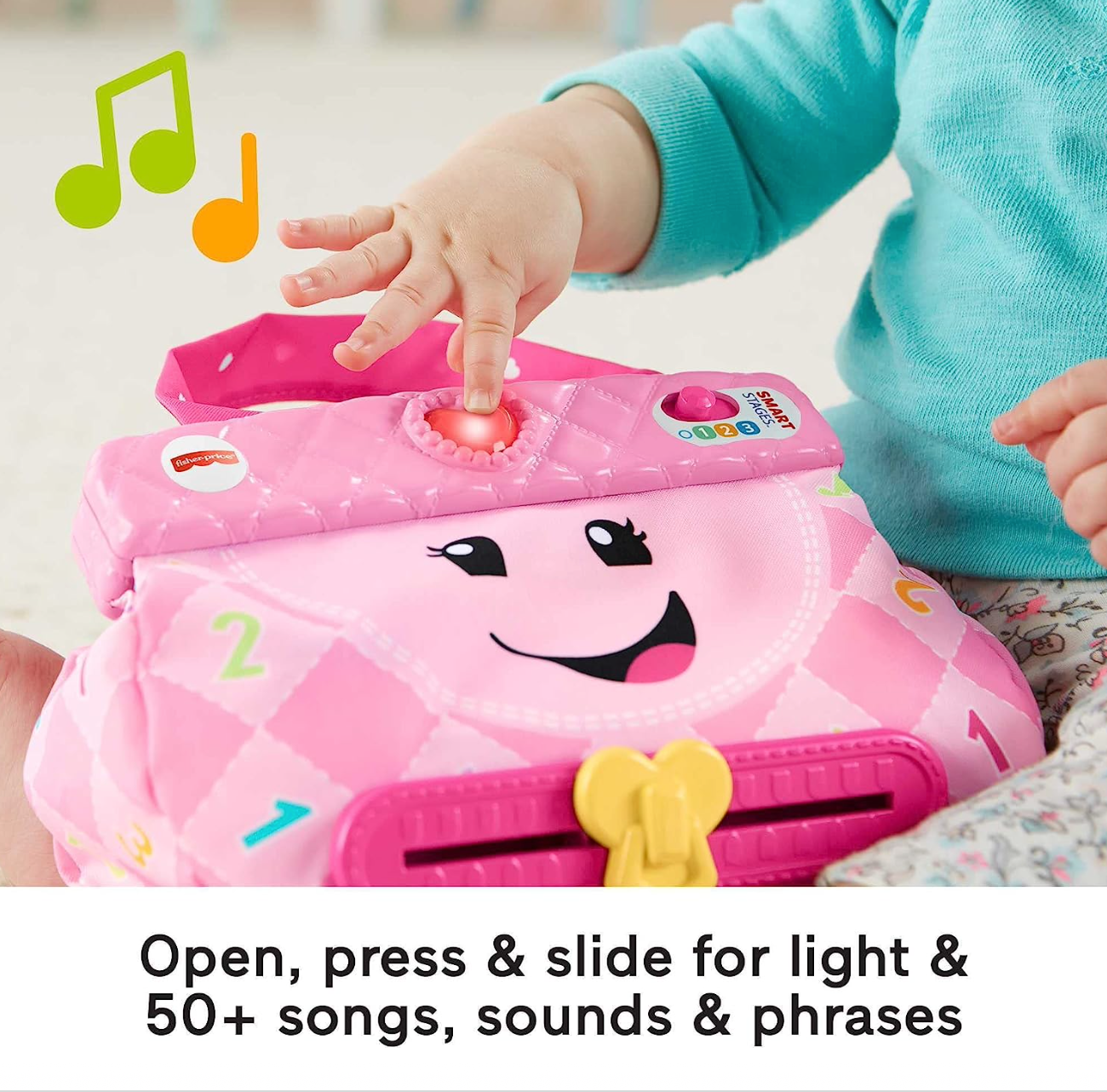 Fisher-Price Laugh & Learn Baby & Toddler Toy My Smart Purse Pretend Dress Up Set With Lights & Learning Songs For Ages 6+ Months