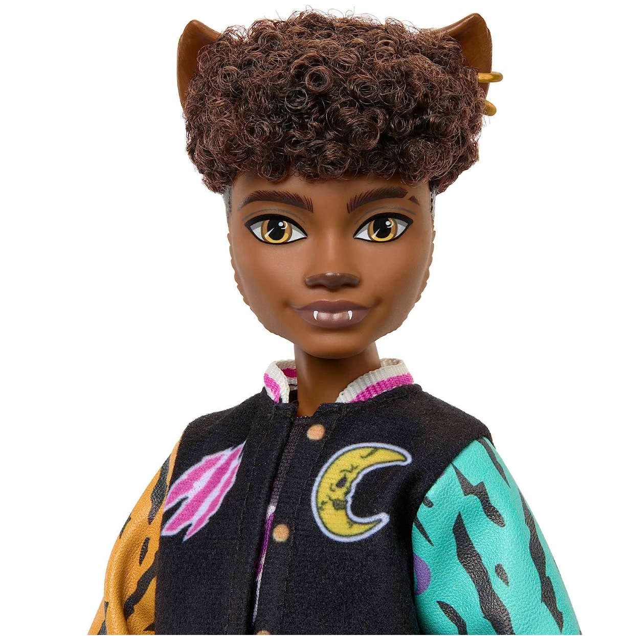 Bambola Monster High, Clawd Wolf, lupo mannaro, con cucciolo Gargoyle Bulldog e accessori a tema, include maglia e borsa da Casketball.