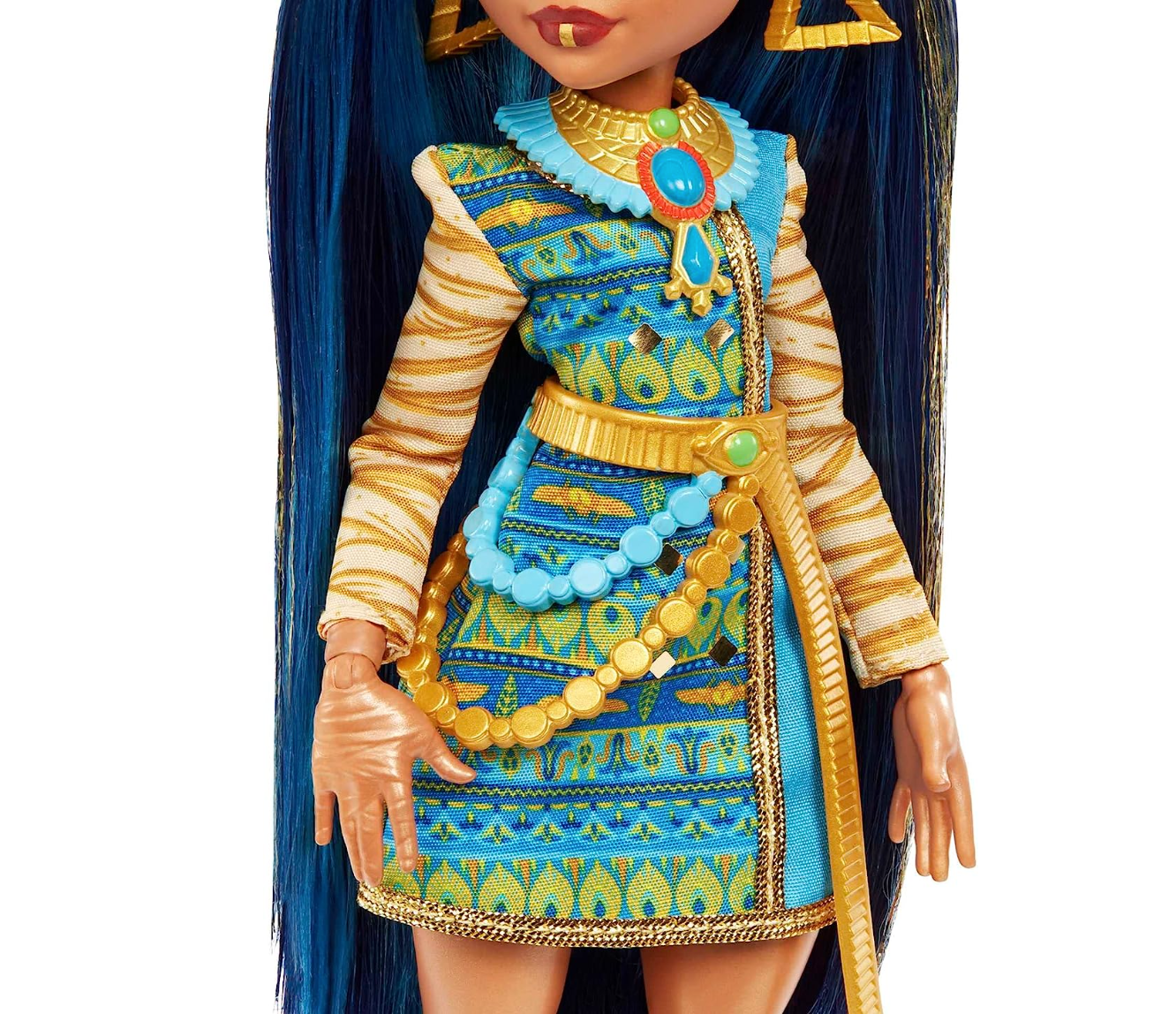 Monster High Cleo De Nile Fashion Doll with Blue Streaked Hair, Signature Look, Accessories & Pet Dog