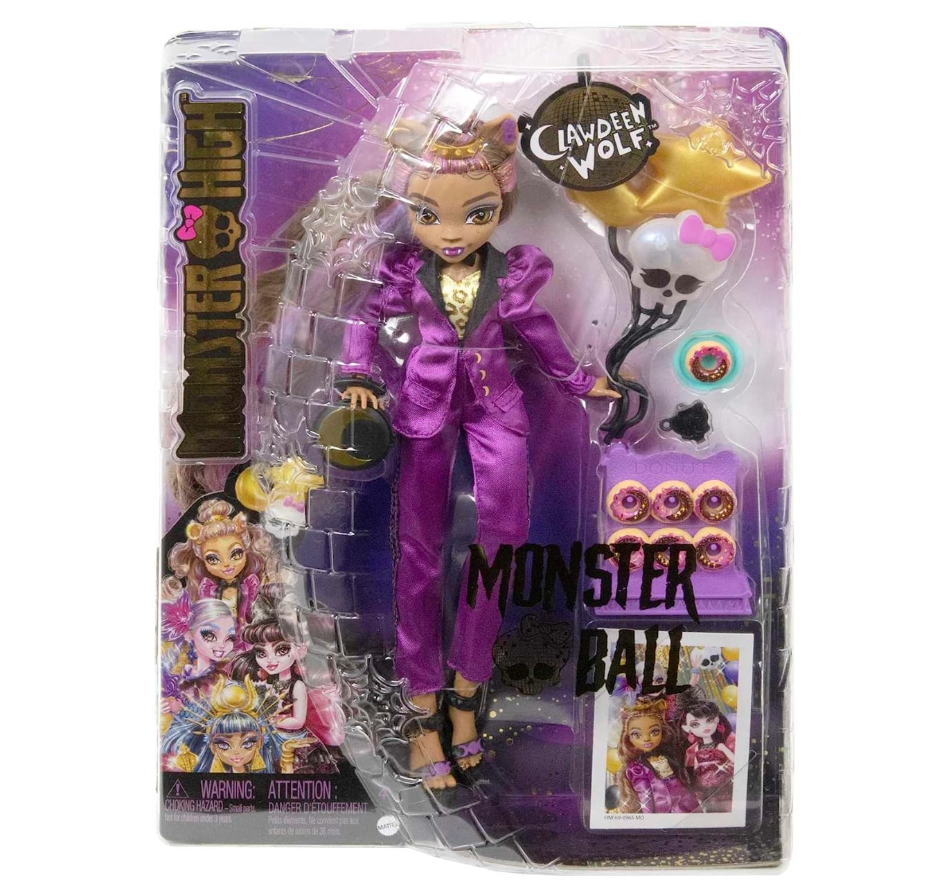 Monster High Clawdeen Wolf Doll in Monster Ball Party Fashion with Themed Accessories Like Balloons