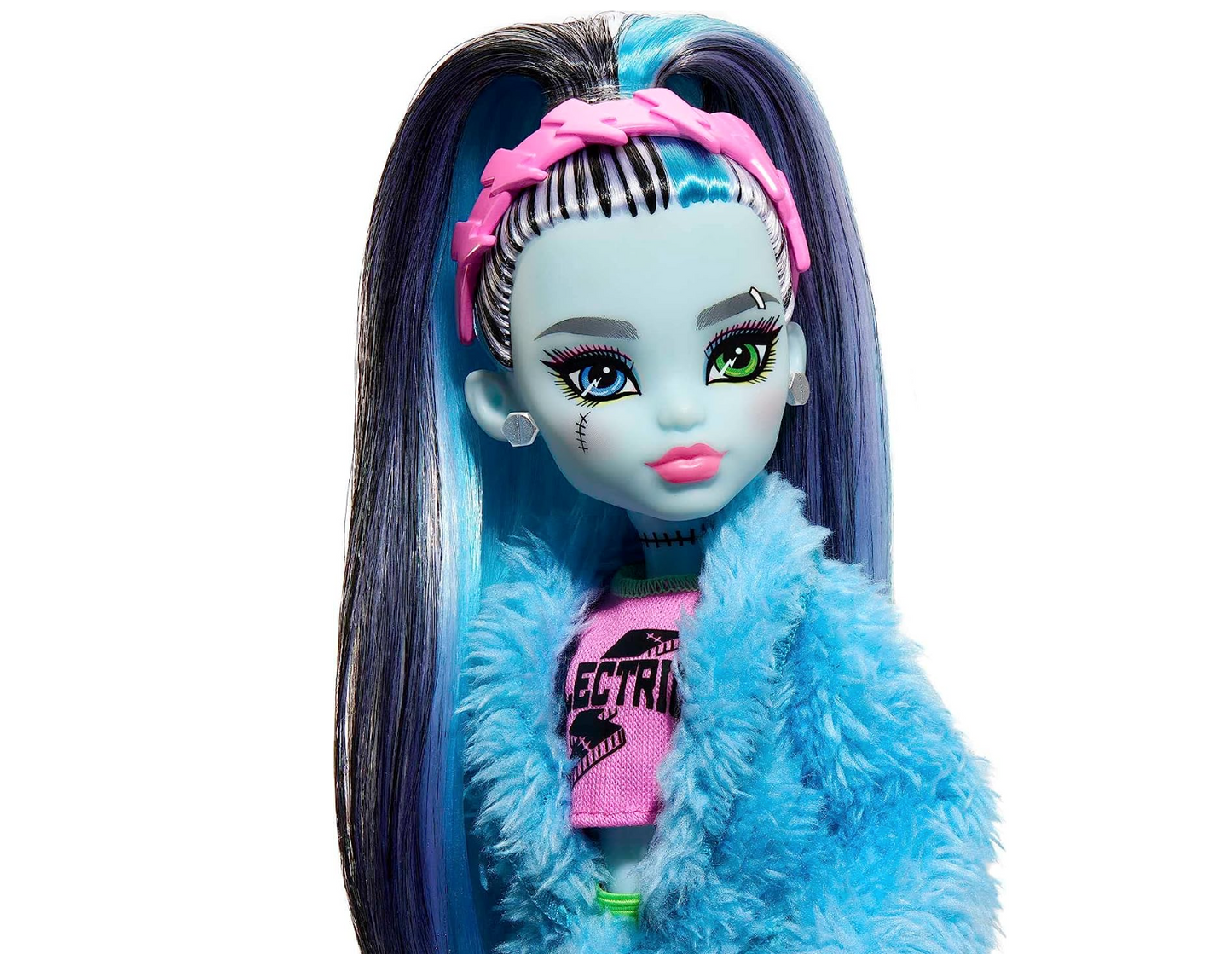 Monster High Doll, Frankie Stein Creepover Party Set with Pet Dog Watzie, Sleepover Clothes and Accessories