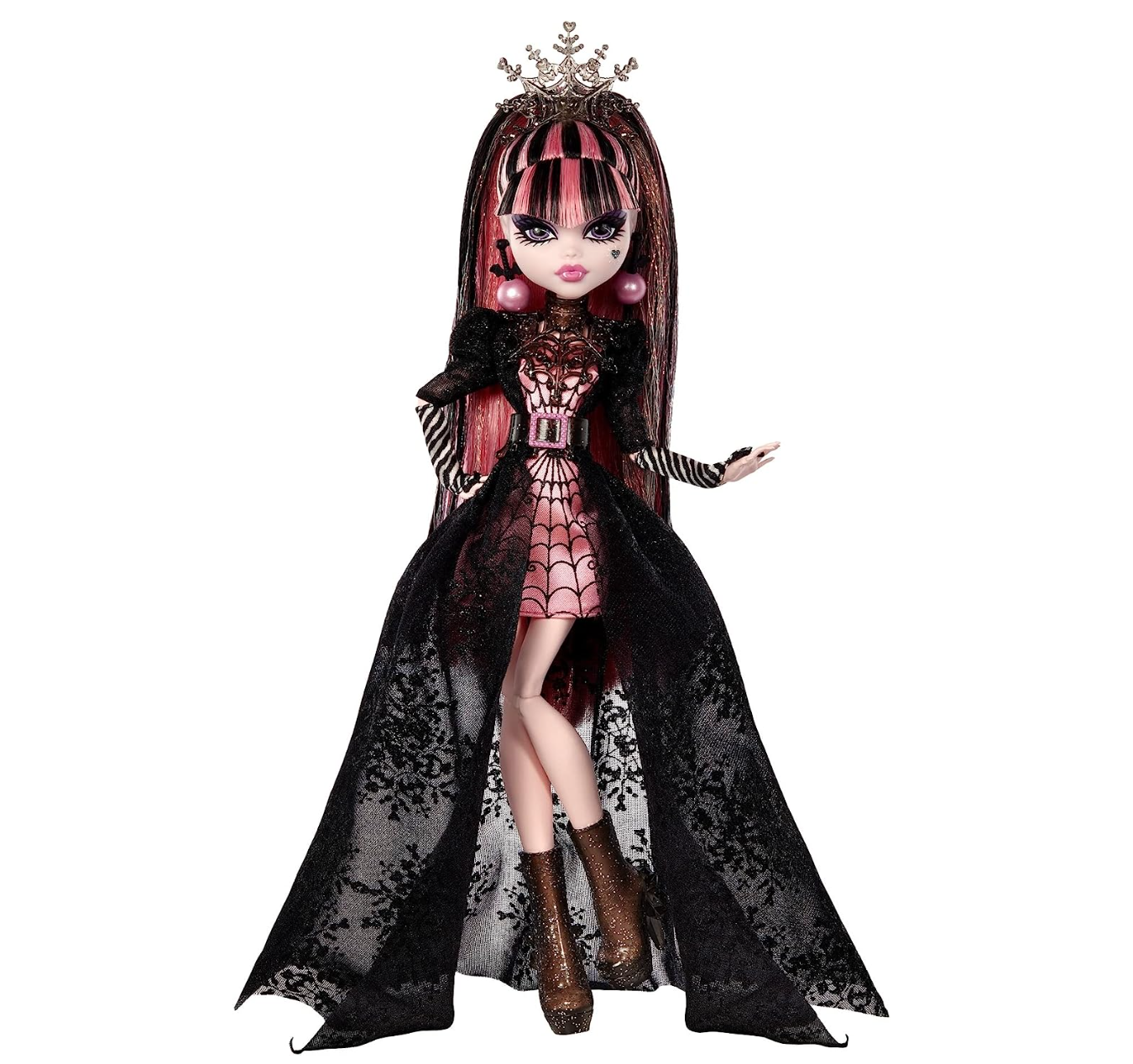 Monster High Draculaura Doll, Special Howliday Edition, Pink and Black Gown, High Fashion, Holiday Collection, Gifts for Girls and Boys
