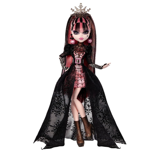 Monster High Draculaura Doll, Special Howliday Edition, Pink and Black Gown, High Fashion, Holiday Collection, Gifts for Girls and Boys