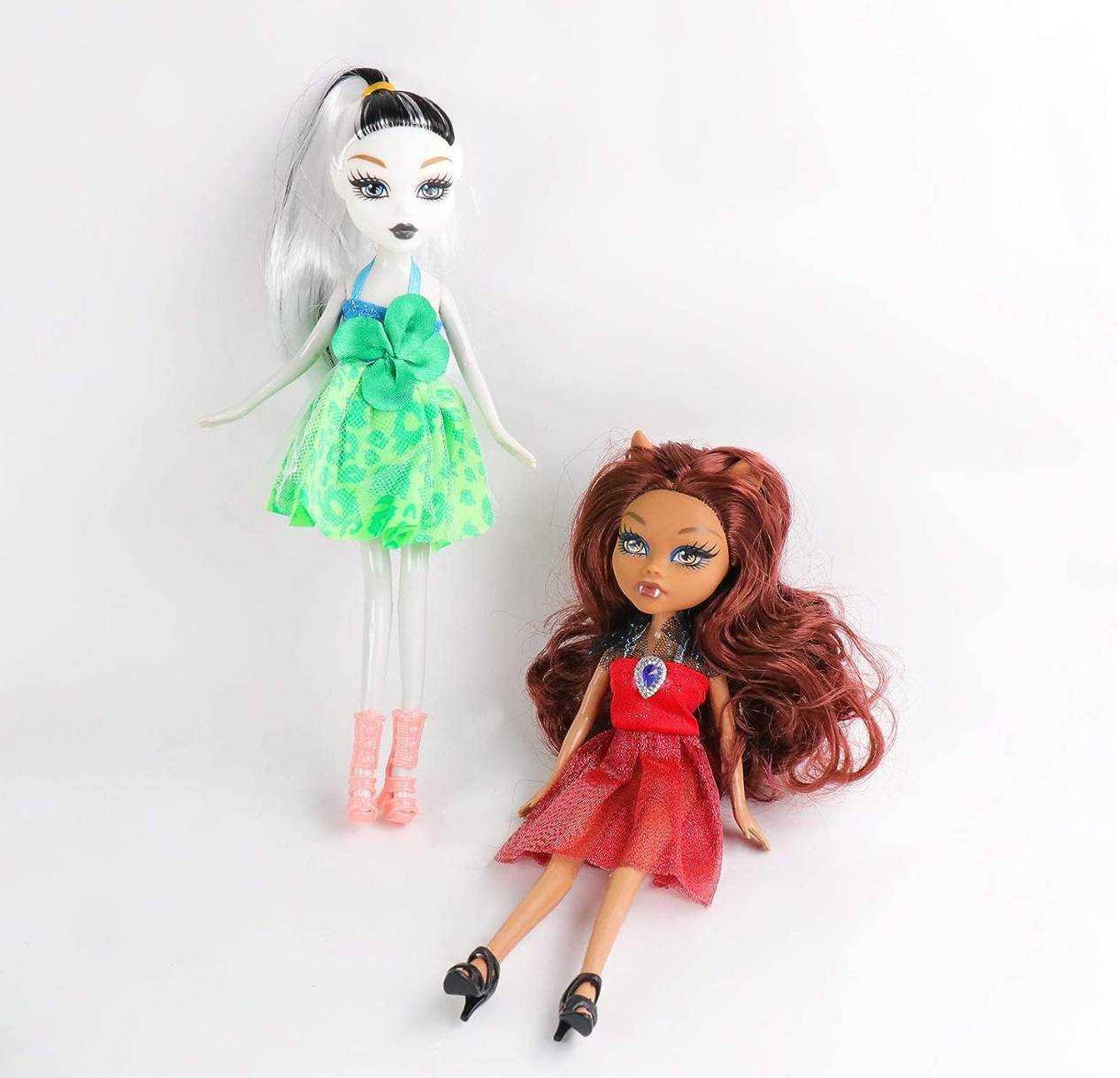 ONEST 5 Sets 9 Inch Monster Girl Dolls Include 5 Pieces Girl Monster Dolls, 5 Pieces Handmade Doll Clothes, 5 Pairs of Doll Shoes