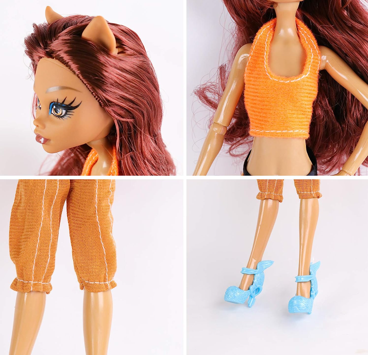 ONEST 5 Sets 11 Inch Monster Girl Dolls Include 5 Pieces Girl Monster Dolls, 5 Pieces Handmade Doll Clothes, 5 Pairs of Doll Shoes