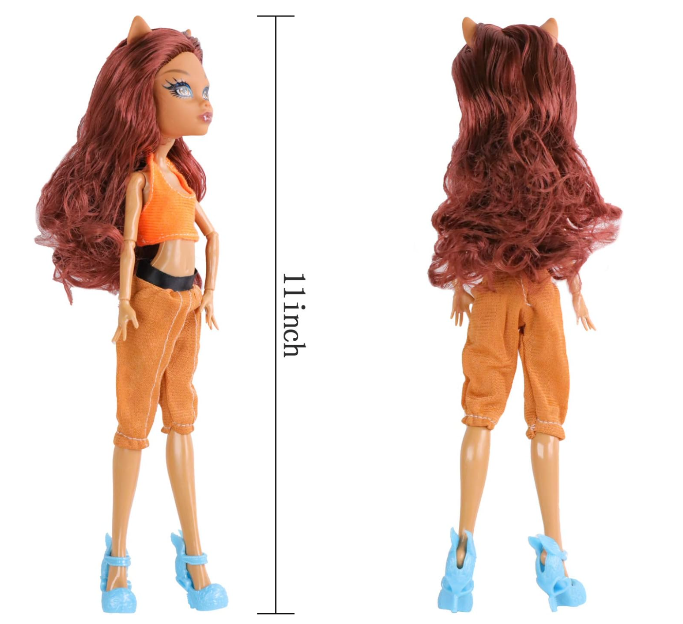 ONEST 5 Sets 11 Inch Monster Girl Dolls Include 5 Pieces Girl Monster Dolls, 5 Pieces Handmade Doll Clothes, 5 Pairs of Doll Shoes