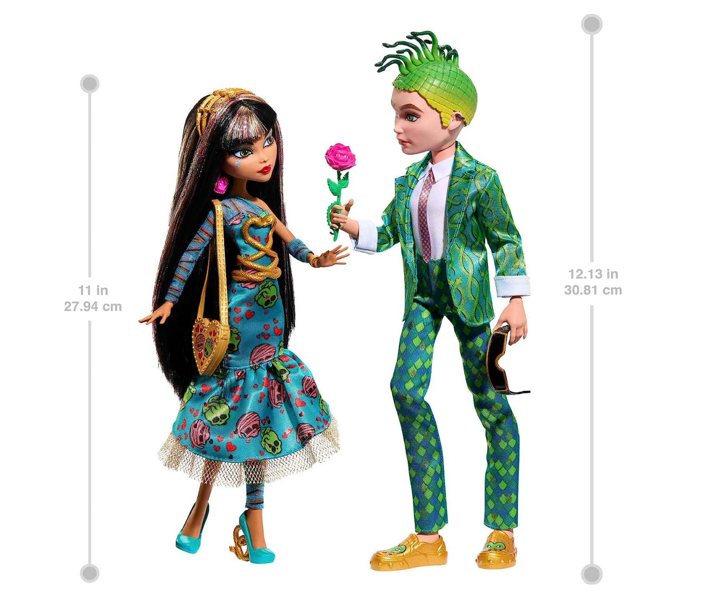 Monster High Dolls, Cleo De Nile and Deuce Gorgon Howliday Love Edition Collector 2-Pack with Valentine's Accessories