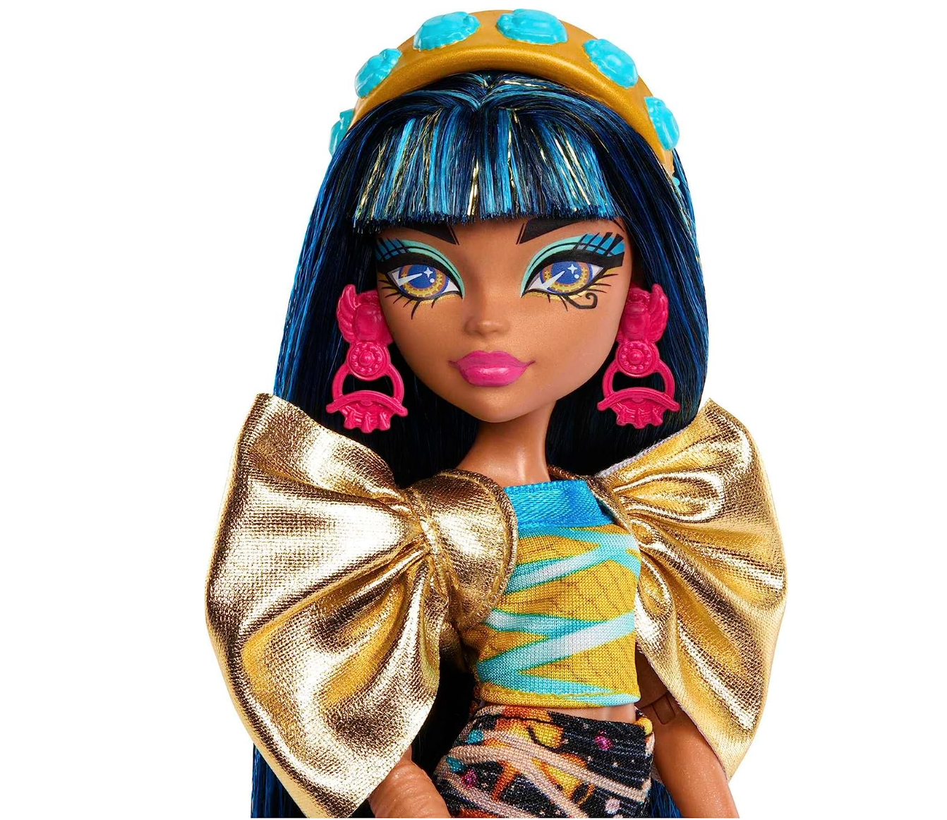 Monster High Doll and Fashion Set, Cleo De Nile with Dress-Up Locker and 19+ Surprises, Skulltimate Secrets,Black
