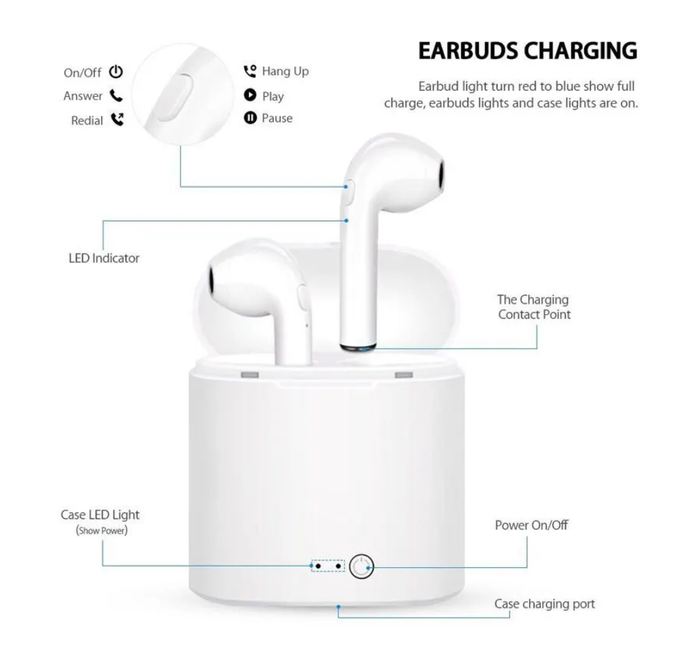 スマートフォン用の充電ボックス付きBluetoothミニヘッドセット,ワイヤレススポーツヘッドセット,5.0