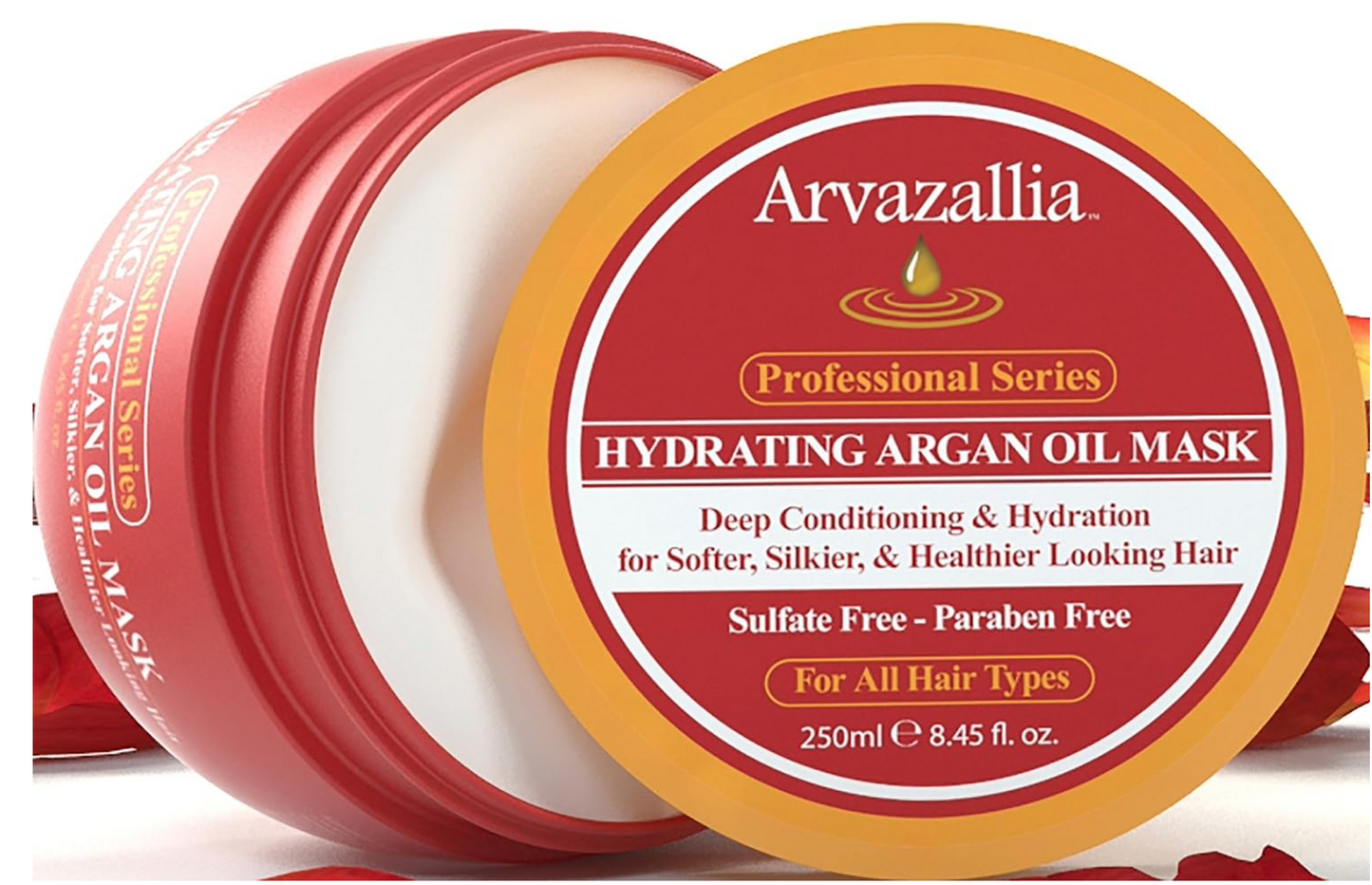 Arvazallia Hydrating Argan Oil Hair Mask and Deep Conditioner for Dry or Damaged Hair - 8.45 Oz