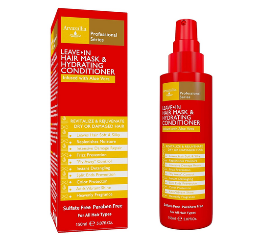 Arvazallia Leave-in Hair Mask and Hydrating Conditioner Spray for Dry or Damaged Hair - Professional Grade Leave-in Conditioner and Moisturizer