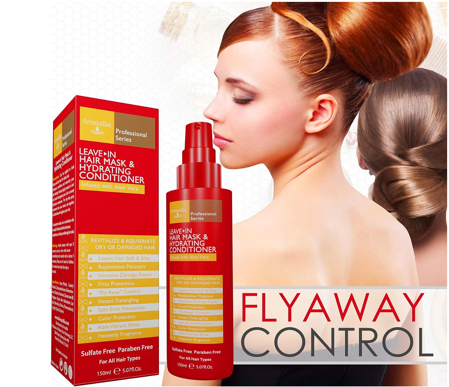 Arvazallia Leave-in Hair Mask and Hydrating Conditioner Spray for Dry or Damaged Hair - Professional Grade Leave-in Conditioner and Moisturizer