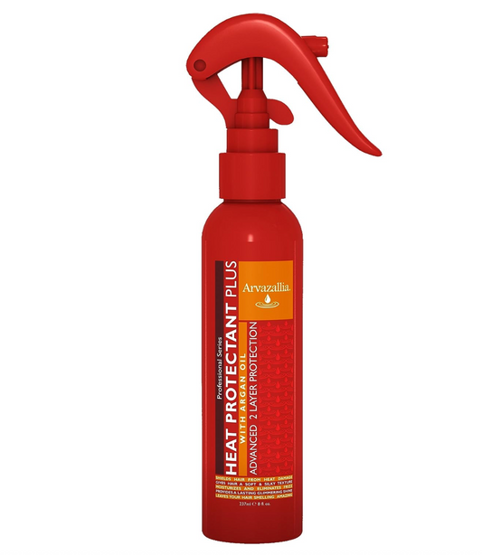 Arvazallia Heat Protectant Spray with Argan Oil - Professional Grade Thermal Protector, Leave-in Conditioner, Anti-frizz, and Shine Spray