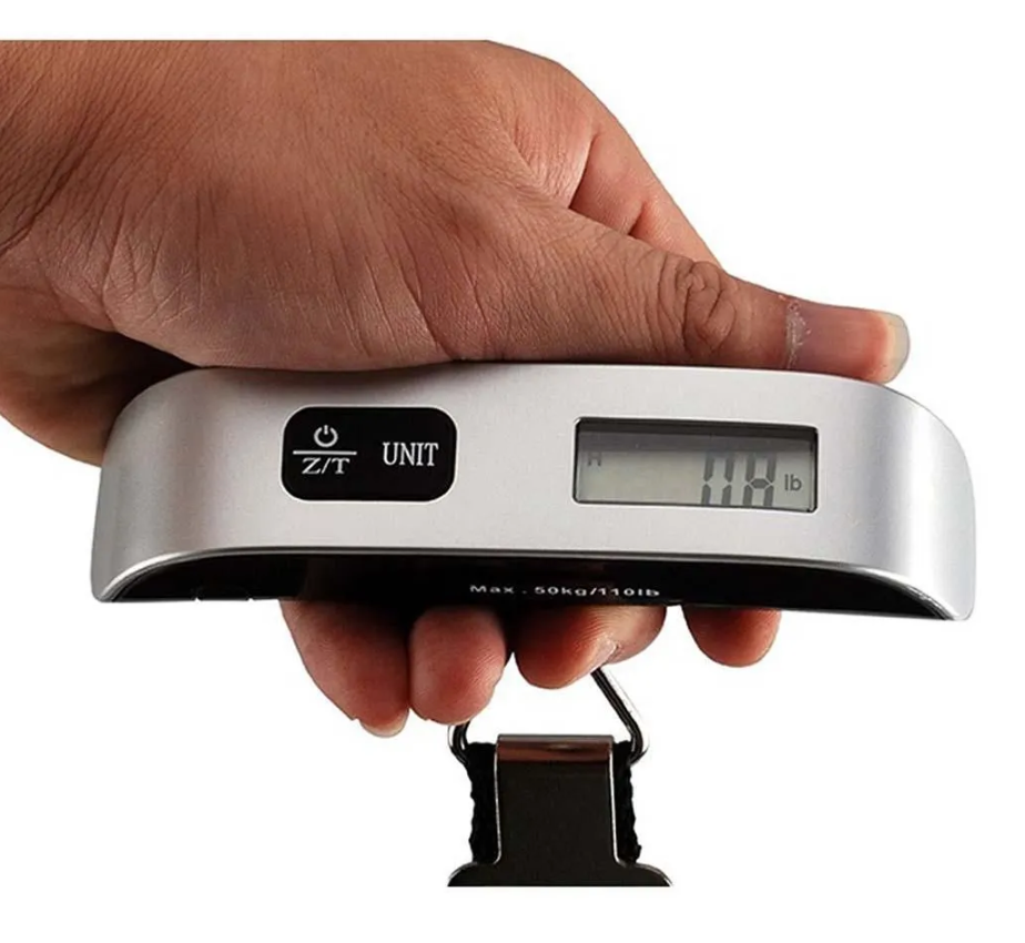 デジタル電子ラゲッジスケール,ポータブルラゲッジスケール,トラベルスケール,ハンドル付き,50kg/110ポンド