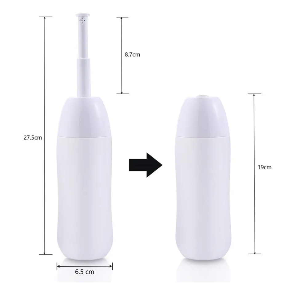 ポータブルビデマッサージボトル,格納式スプレーノズル付き,衛生用,パーソナルケア,400ml