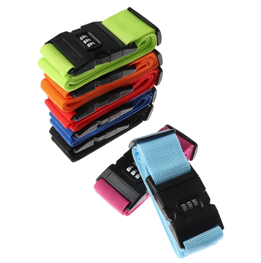 2mレインボーパスワードロックロープラゲッジバッグラゲッジストラップ付き3桁パスワードロックバックルストラップバッグベルト