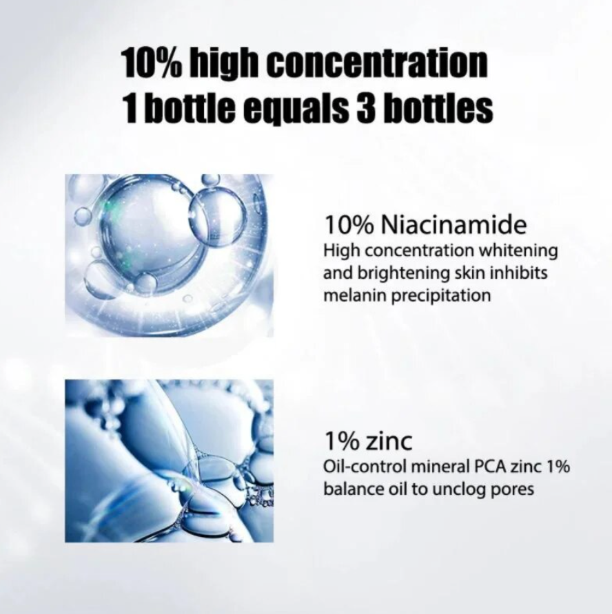Siero viso all'acido ialuronico e niacinamide, Oil Balance, crema idratante schiarente, essenza normale, disidratazione, cura della pelle