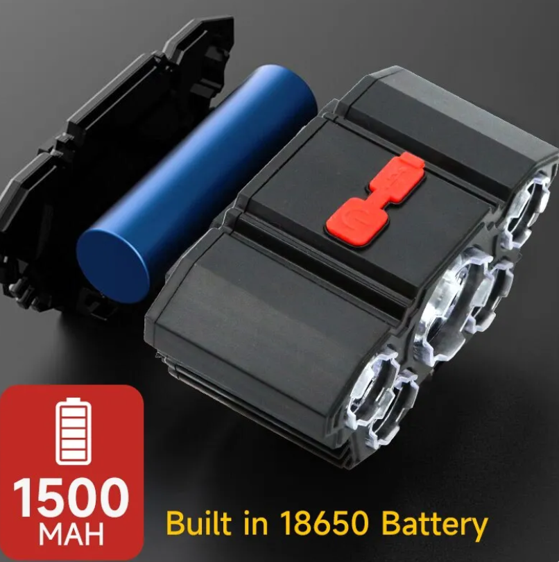 5 LED懐中電灯充電式18650バッテリー内蔵強力ライトキャンプ冒険釣りヘッドライトヘッドランプ