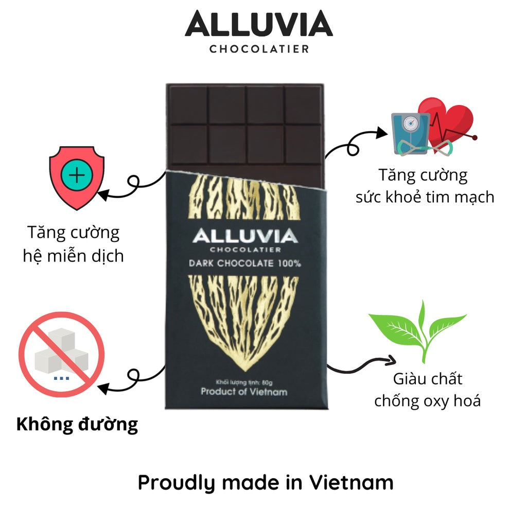 Alluvia 100% bitter dark chocolate, Extreme Dark Chocolate Sugar Free