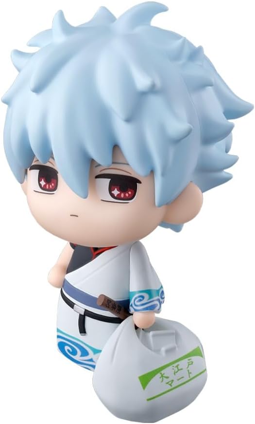 Rowtashii Noise - Tekupiku Gintama - Sakata Gintoki - Figura snodabile dipinta in PVC e ABS da 105 mm.