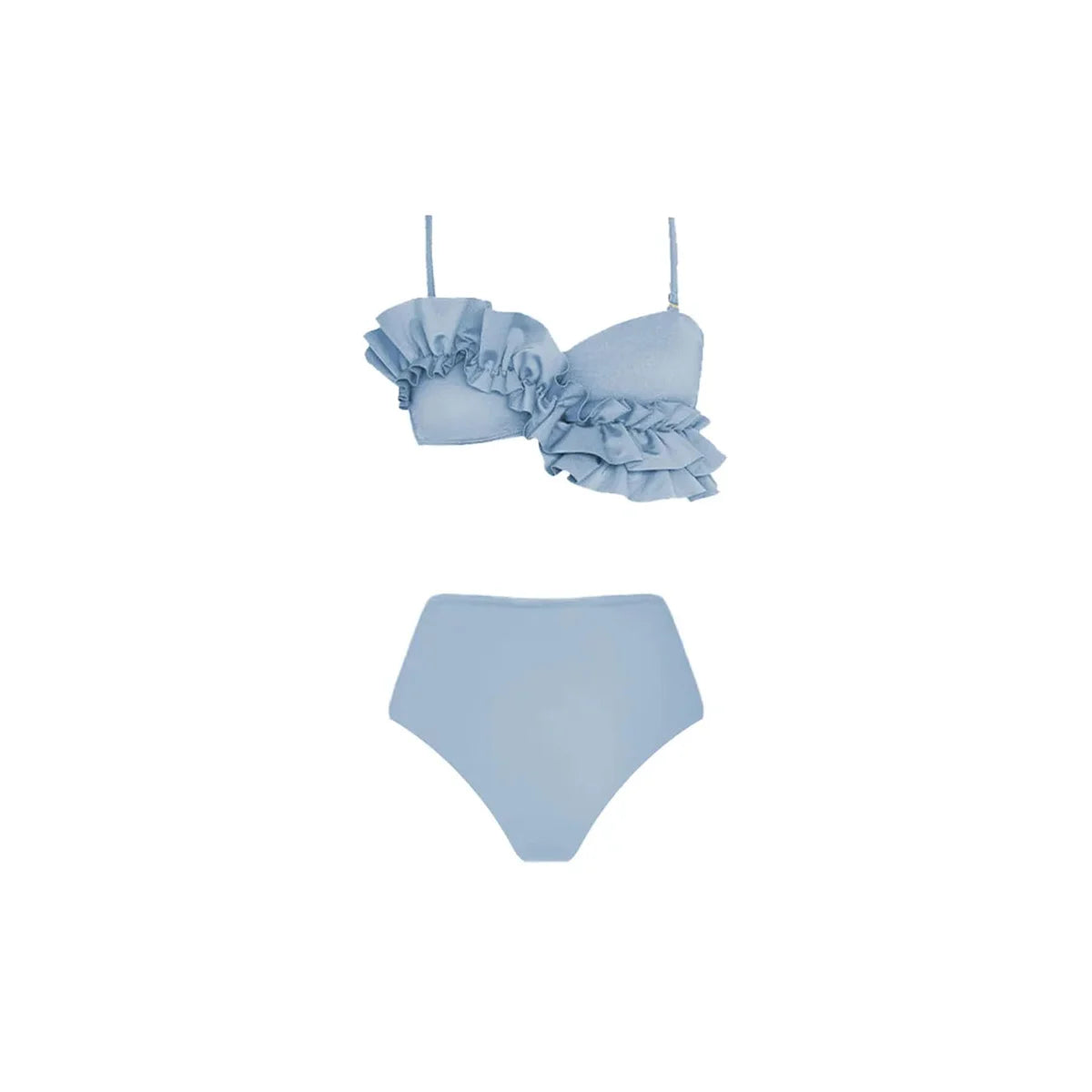 Bikini con volant di lusso, sexy e alla moda, da donna, 2024, nuovo trend, costume da bagno due pezzi attillato e copricostume estivo