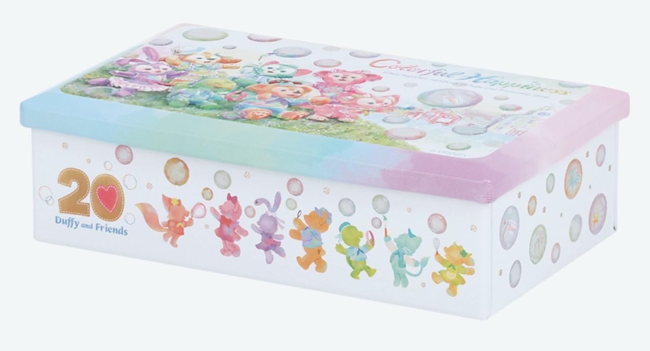 Tokyo DisneySea Exclusive, Duffy & Friends Chocolate Tin "Duffy & Friends 20th Anniversary Colorful Happiness", Popular, Sweets, Souvenirs, Disney Goods, Present (1 Piece)
