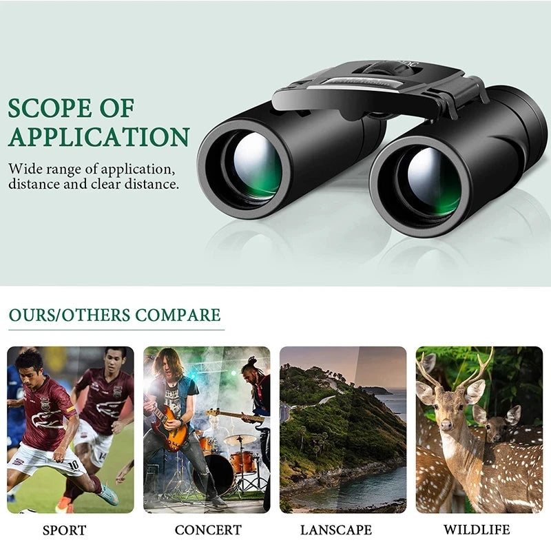 500X25 Portable Hd Zoom 5000M/50000M Binoculars Telescope Powerful Folding Long-Distance Vision Hunting Outdoor Camping Sports