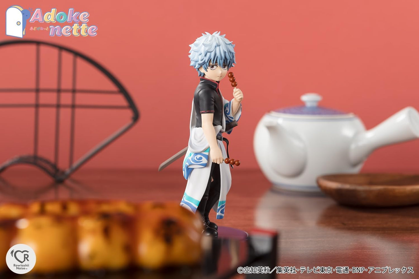 Rowtashii Noise Adokenette Gintama Sakata Gintoki Figura completamente dipinta in PVC e ABS, di circa 140 mm di dimensioni.