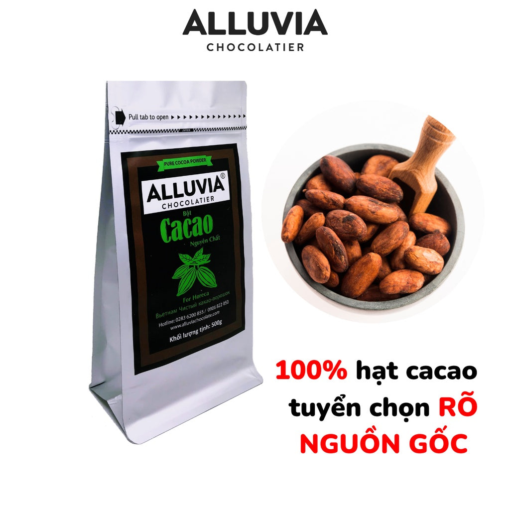 Alluvia Chocolate 100% unsweetened pure cocoa powder in large packs suitable for cafes