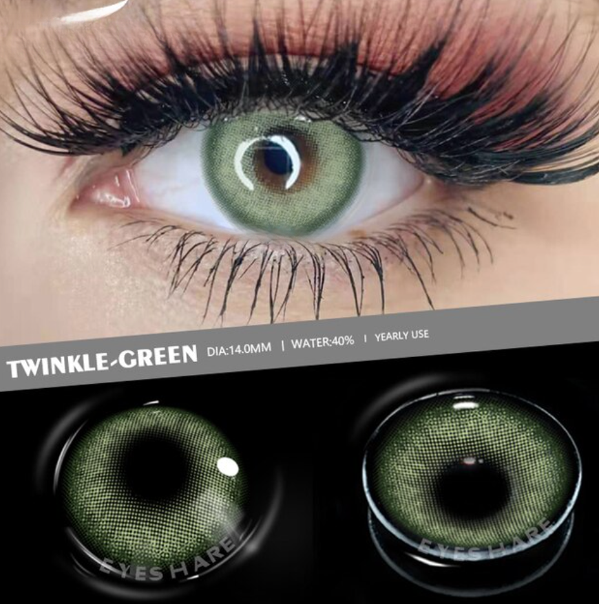 YOUPLUS 1年仕様カラコン 両目ワンペア TWINKLE-GREEN 度なし