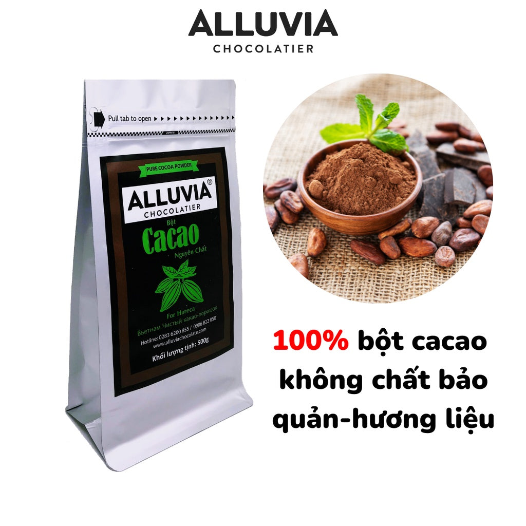 Alluvia Chocolate 100% unsweetened pure cocoa powder in large packs suitable for cafes