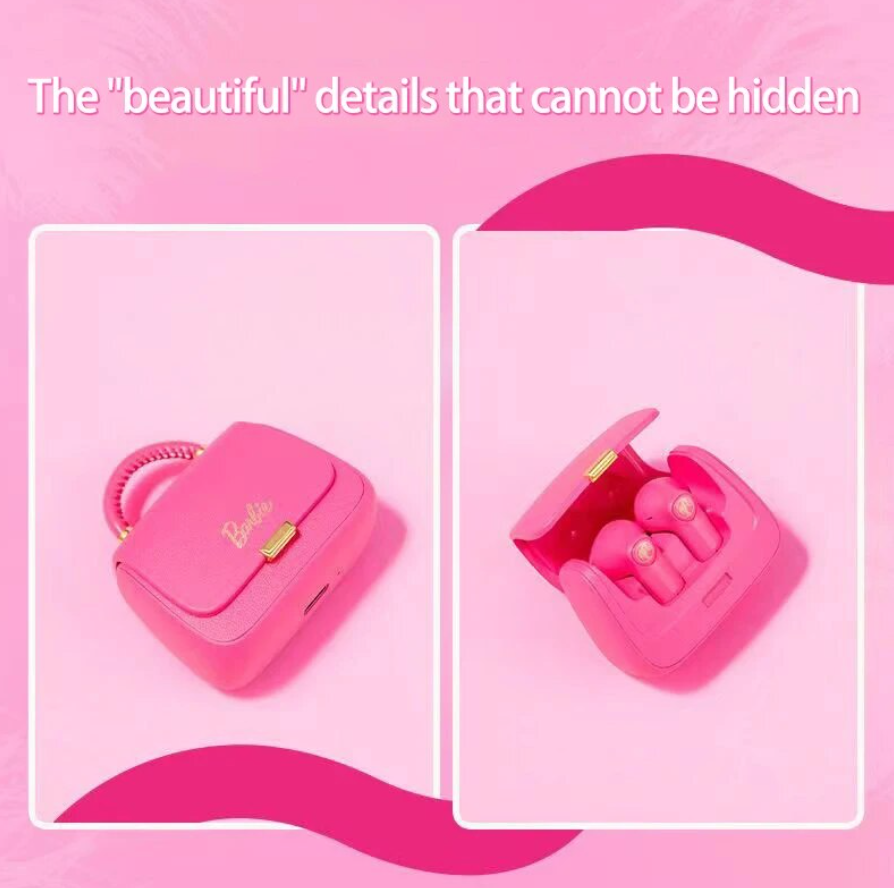MINISO Barbie Series Bags TWS Bluetooth Headset XS-210 Wireless Long-lasting Battery Life Pink Anime PeripheralGirlBirthday Gift